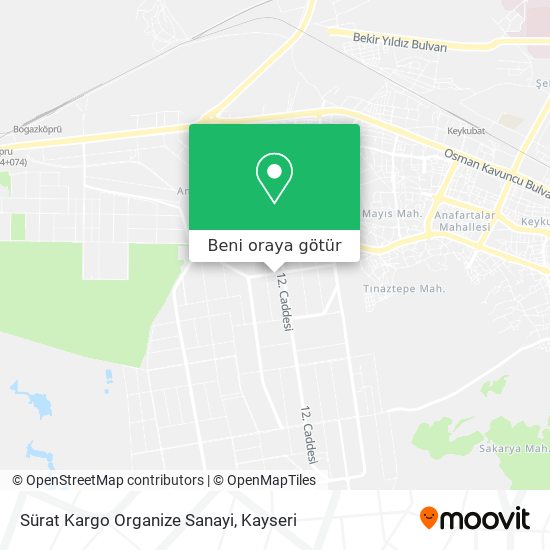 Sürat Kargo Organize Sanayi harita