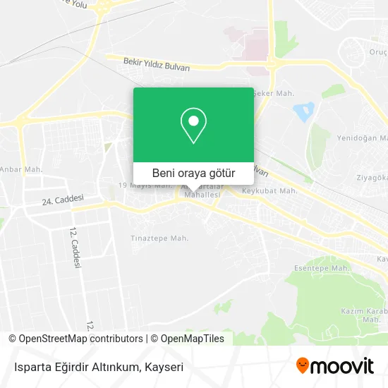 Isparta Eğirdir Altınkum harita