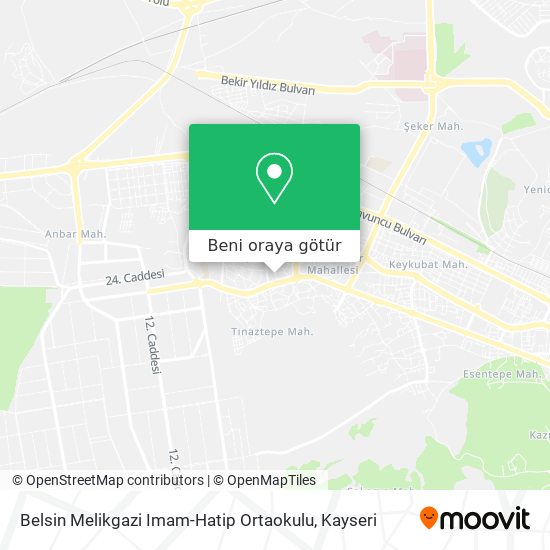 Belsin Melikgazi Imam-Hatip Ortaokulu harita