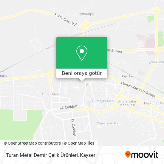 Turan Metal Demir Çelik Ürünleri harita