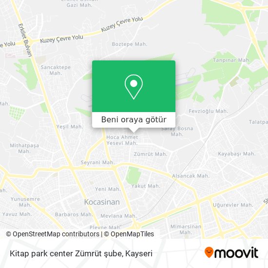 Kitap park center Zümrüt şube harita