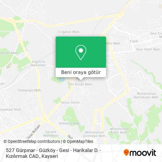 527 Gürpınar - Güzköy - Gesi - Harikalar D. - Kızılırmak CAD. harita