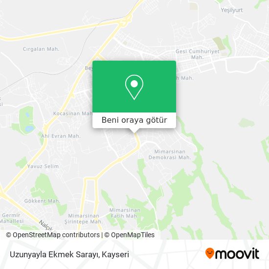 Uzunyayla Ekmek Sarayı harita