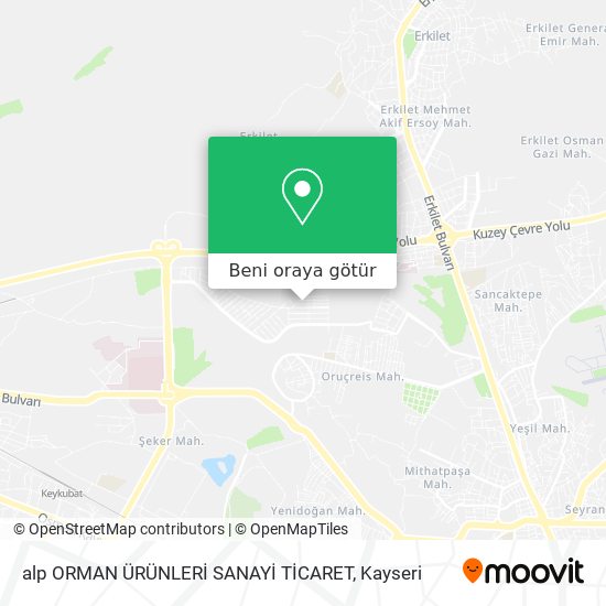 alp ORMAN ÜRÜNLERİ SANAYİ TİCARET harita