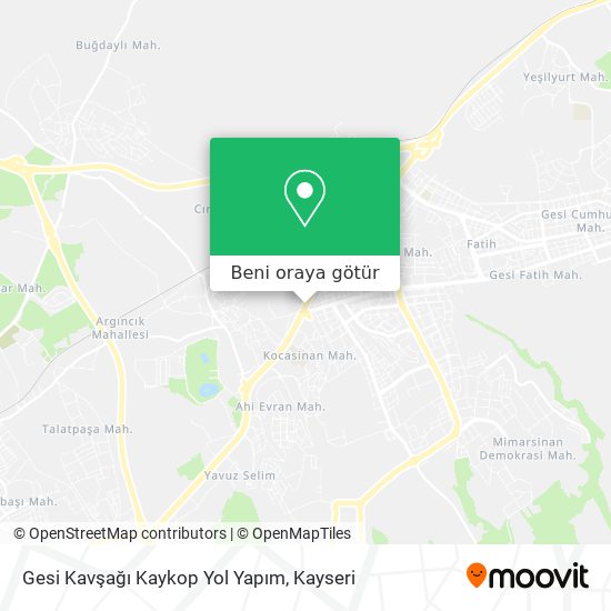 Gesi Kavşağı Kaykop Yol Yapım harita