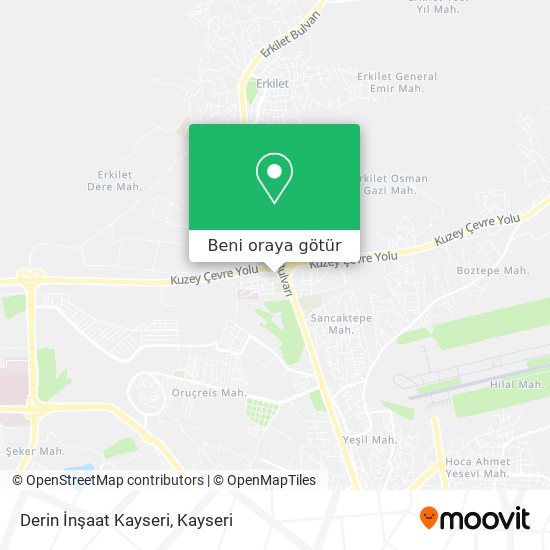 Derin İnşaat Kayseri harita