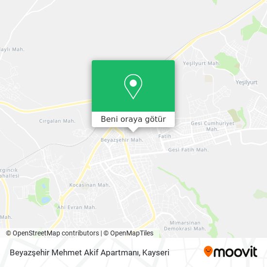 Beyazşehir Mehmet Akif Apartmanı harita