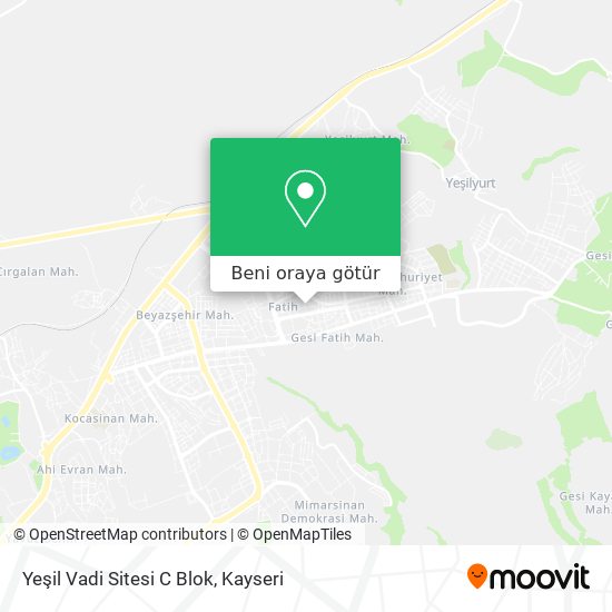 Yeşil Vadi Sitesi C Blok harita