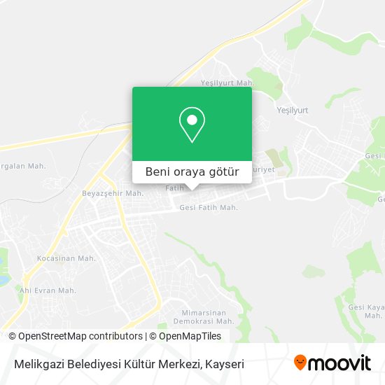 Melikgazi Belediyesi Kültür Merkezi harita