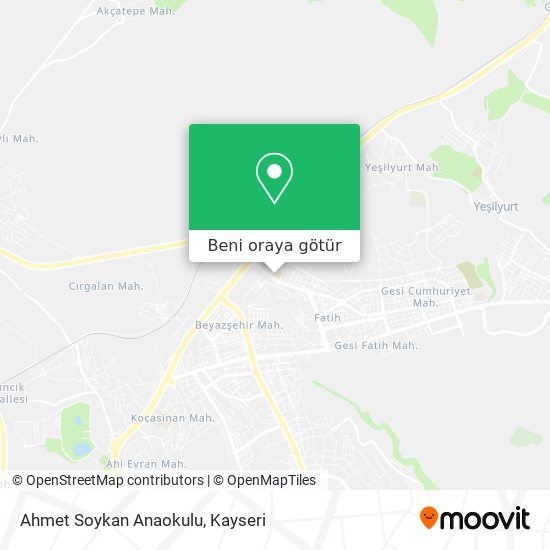 Ahmet Soykan Anaokulu harita