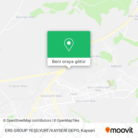 ERS GROUP YEŞİLYURT / KAYSERİ DEPO harita