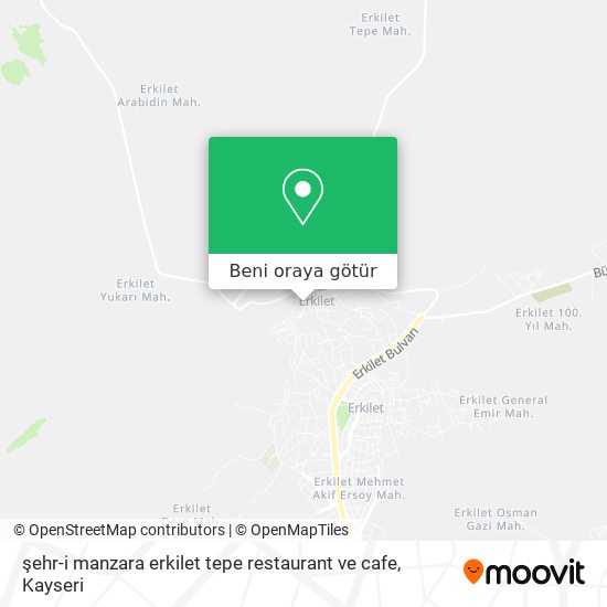 şehr-i manzara erkilet tepe restaurant ve cafe harita