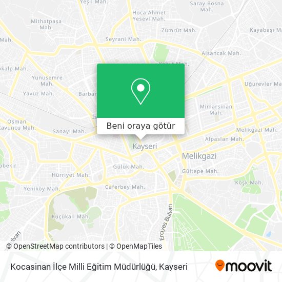 kocasinan ilce milli egitim mudurlugu melikgazi nerede otobus veya tramvay ile nasil gidilir