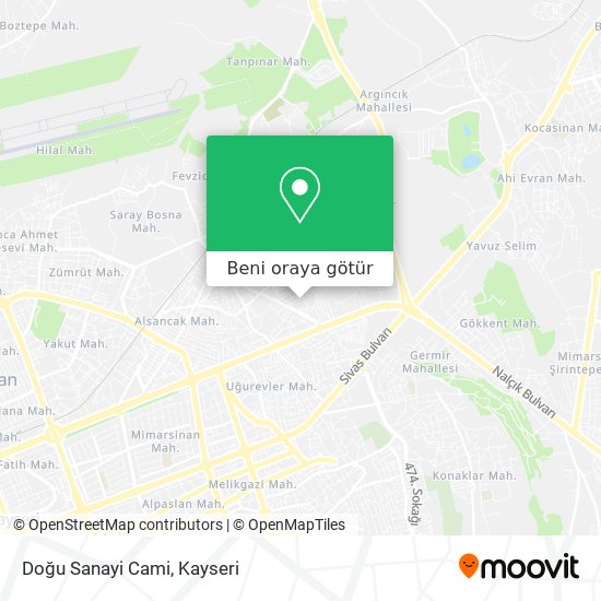 Doğu Sanayi Cami harita