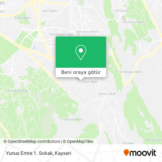 Yunus Emre 1. Sokak harita