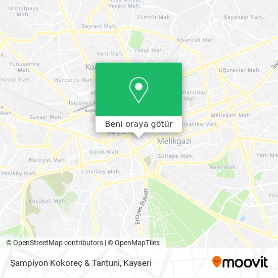 sampiyon kokorec tantuni melikgazi nerede otobus veya tramvay ile nasil gidilir