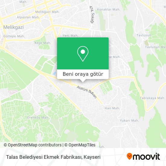 Talas Belediyesi Ekmek Fabrikası harita