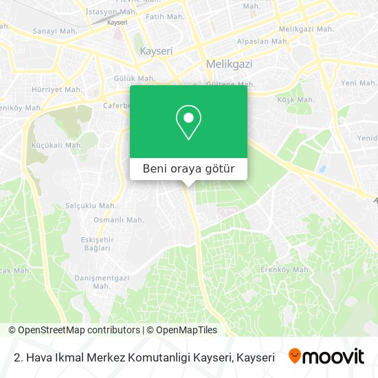 2. Hava Ikmal Merkez Komutanligi Kayseri harita