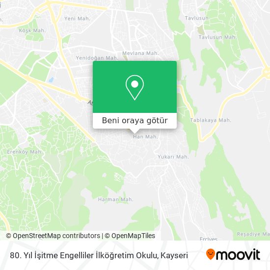 80. Yıl İşitme Engelliler İlköğretim Okulu harita