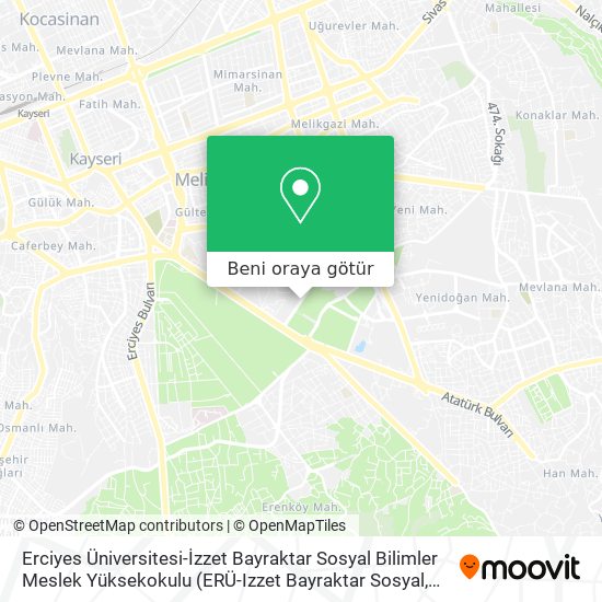 Erciyes Üniversitesi-İzzet Bayraktar Sosyal Bilimler Meslek Yüksekokulu harita