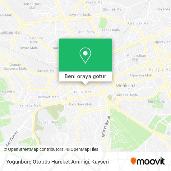 Yoğunburç Otobüs Hareket Amirliği harita