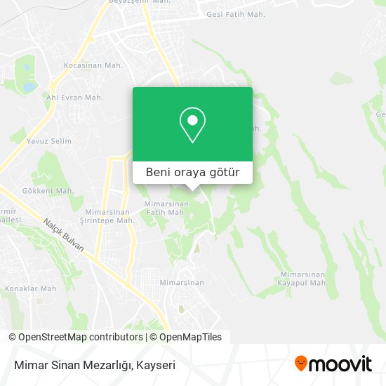 Mimar Sinan Mezarlığı harita