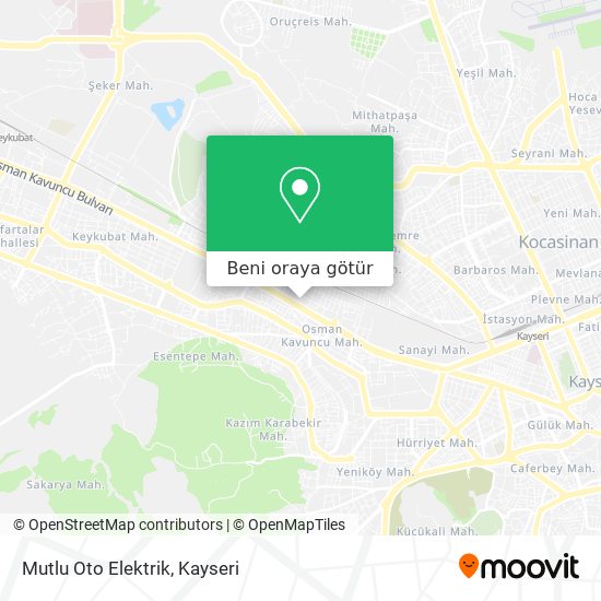 Mutlu Oto Elektrik harita