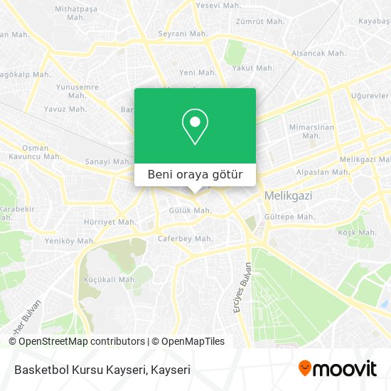 Basketbol Kursu Kayseri harita