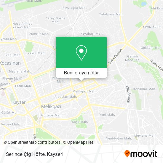 Serince Çiğ Köfte harita