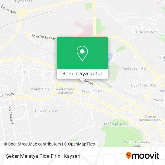 Şeker Malatya Pide Fırını harita