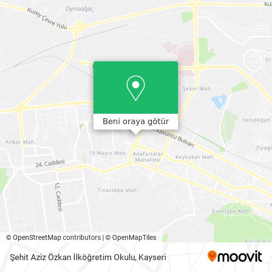 Şehit Aziz Özkan İlköğretim Okulu harita