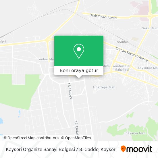 Kayseri Organize Sanayi Bölgesi / 8. Cadde harita