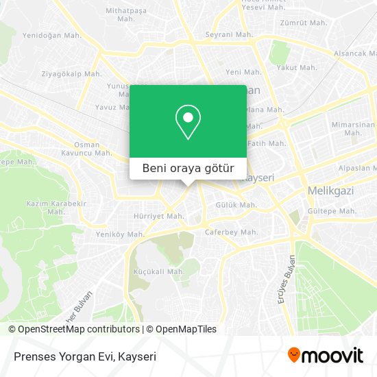 Prenses Yorgan Evi harita