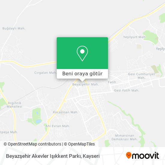 Beyazşehir Akevler Işıkkent Parkı harita