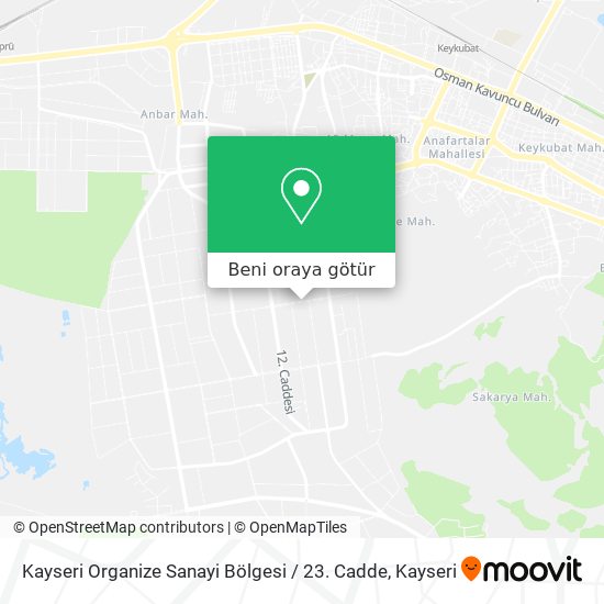 Kayseri Organize Sanayi Bölgesi / 23. Cadde harita