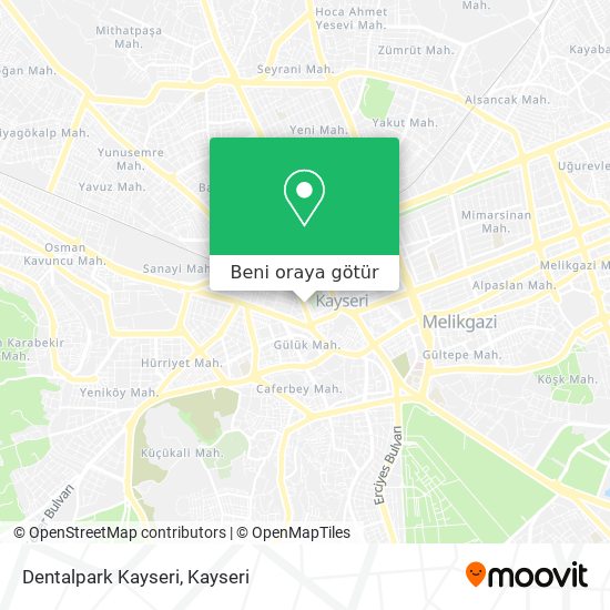 dentalpark kayseri melikgazi nerede otobus veya tramvay ile nasil gidilir