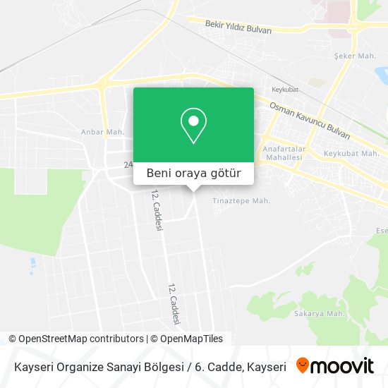 Kayseri Organize Sanayi Bölgesi / 6. Cadde harita