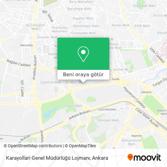 Karayollari Genel Müdürlüğü Lojmanı harita