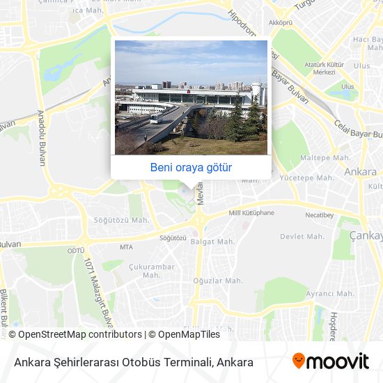 Ankara Şehirlerarası Otobüs Terminali harita