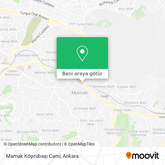 Mamak Köprübaşı Cami harita