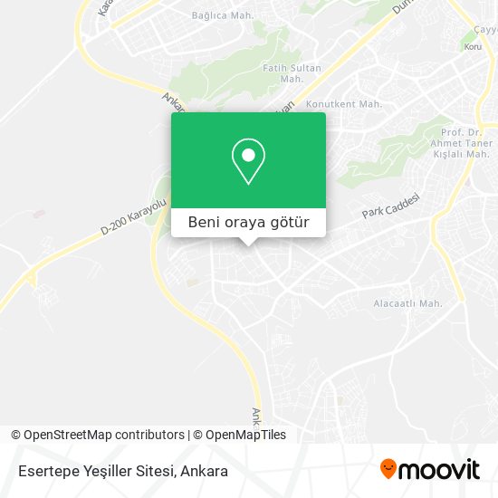 Esertepe Yeşiller Sitesi harita