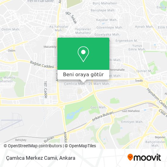 Çamlıca Merkez Camii harita