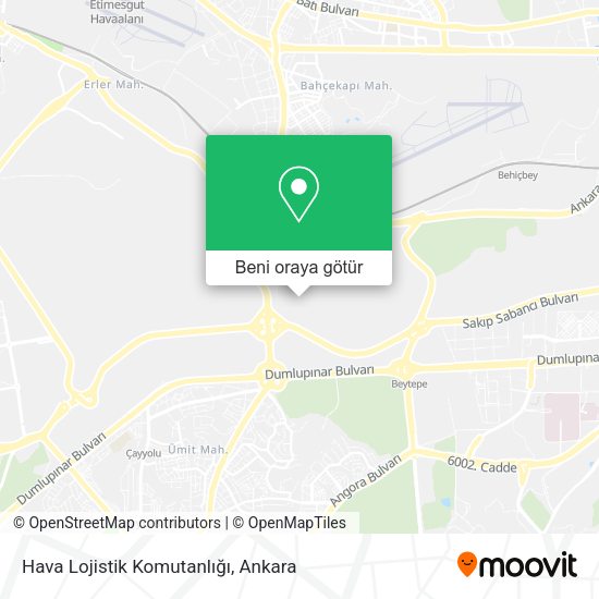 Hava Lojistik Komutanlığı harita