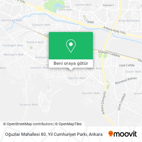 Oğuzlar Mahallesi 80. Yıl Cumhuriyet Parkı harita