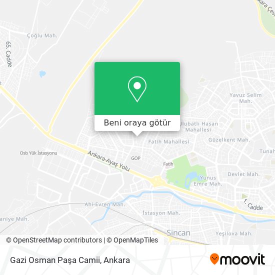 Gazi Osman Paşa Camii harita