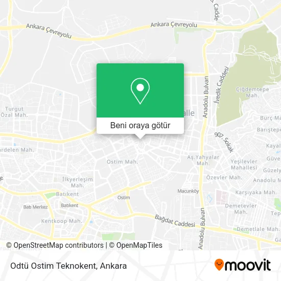 Odtü Ostim Teknokent harita
