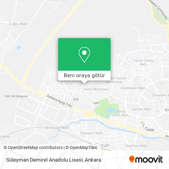Süleyman Demirel Anadolu Lisesi harita