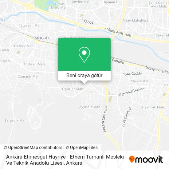 Ankara Etimesgut Hayriye - Ethem Turhanlı Mesleki Ve Teknik Anadolu Lisesi harita