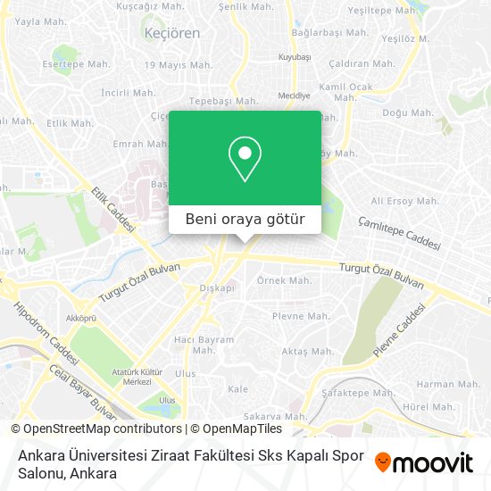 Ankara Üniversitesi Ziraat Fakültesi Sks Kapalı Spor Salonu harita