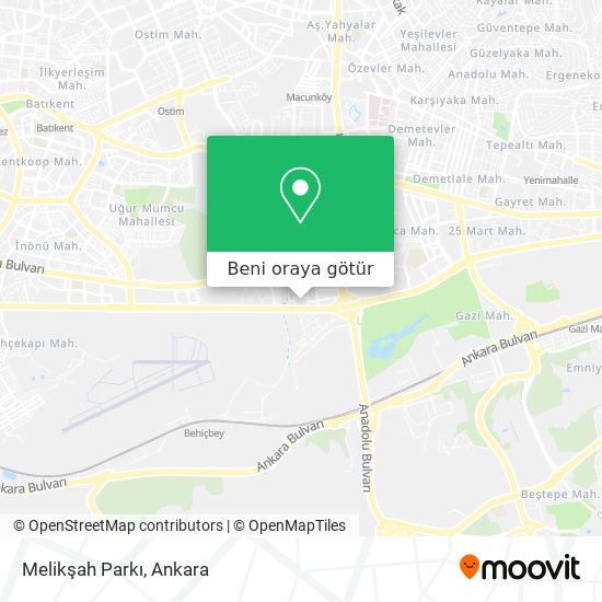 Melikşah Parkı harita